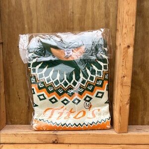 Men’s Crewneck Sweater - Green, Orange & Cream